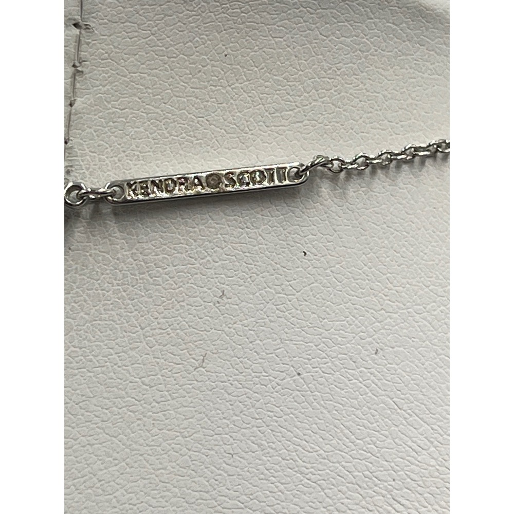Kendra Scott Rhodium Black Mother of Pearl Letter Q Disc Reversible Pendant - Picture 4 of 12